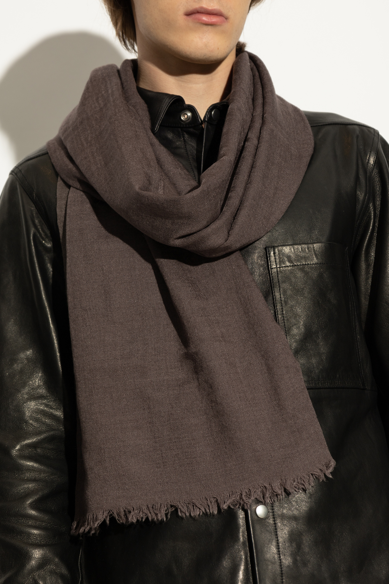 Brown Scarf with fringes Rick Owens - Vitkac AS